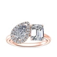 thumbnail image 1 of 1.10 T.C.W Emerald & Pear Shape Natural Diamond Latest Design Wedding Band for Ladies Solid 14K Rose Gold Size 8, 1 of 8