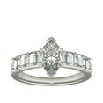 thumbnail image 1 of 1.10 T.C.W Marquise Shape Natural Diamond Latest Design Solitaire with Accents Wedding Ring for Women Solid 18K White Gold Size 8, 1 of 6