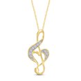 thumbnail image 1 of AFFY 1/10 ct. t.w.Round Cut Natural White Diamond Treble Clef Heart Pendant Necklace With 18" Chain In 14K Yellow Gold Over Sterling Silver (0.1 Cttw, I2-I3 Clarity), 1 of 1
