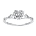 thumbnail image 1 of 1/10 cttw Diamond Heart 925 Sterling Silver Ring Size 9, 1 of 7