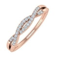 thumbnail image 1 of 1/10 ctw 10K Rose Gold Round Diamond Ladies Swirl Stackable Anniversary Ring (Ring Size 9.75) (I1-I2 Clarity), 1 of 4