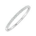 thumbnail image 1 of 1/10 ctw 10K White Gold Round Diamond Ladies Wedding Anniversary Stackable Ring - (Ring Size 6), 1 of 6