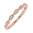 thumbnail image 1 of 1/10 ctw 14K Rose Gold Round Diamond Ladies Swirl Stackable Anniversary Ring (Ring Size 10.5) (I1-I2 Clarity), 1 of 7
