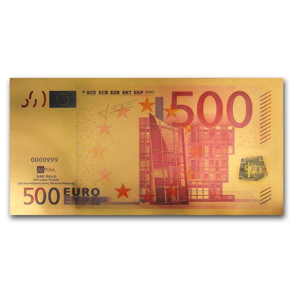 1/10 gram Gold Aurum Note - €500 Note (Replica)