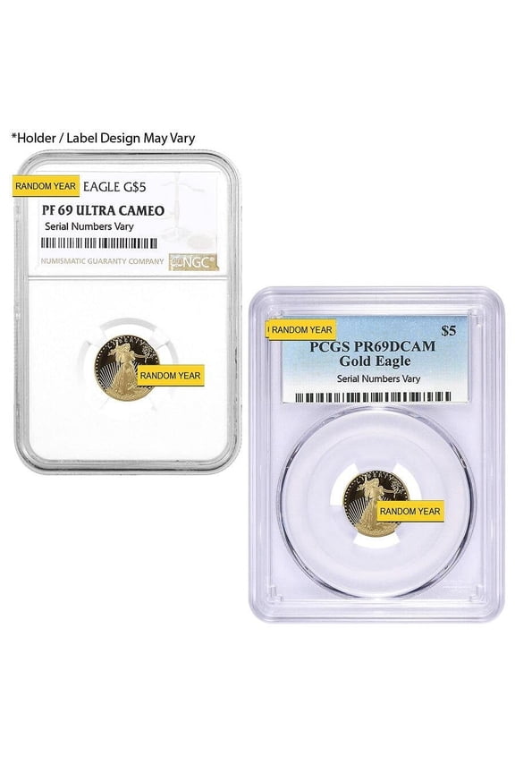 1/10 oz $5 Proof Gold American Eagle NGC/PCGS PF 69 (Random Year)