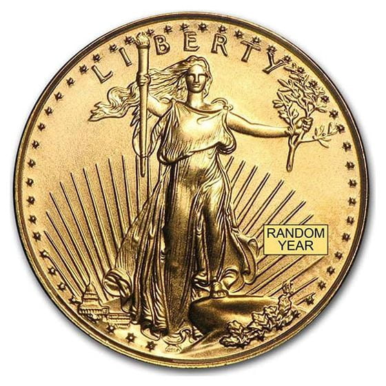 U.S. MINT 1/10 oz American Gold Eagle Coin BU (Random Year)