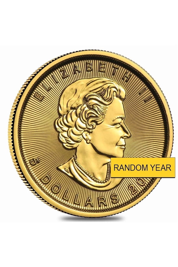 1/10 oz Canadian Gold Maple Leaf $5 Coin (Random Year)