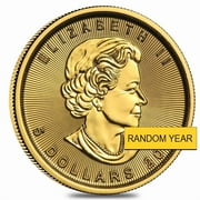 1/10 oz Canadian Gold Maple Leaf $5 Coin Random Year