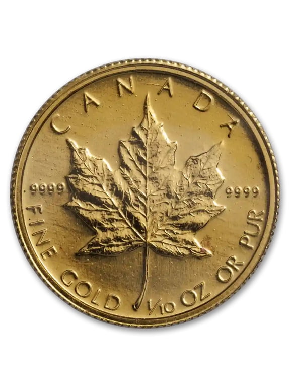 1/10 oz Gold Canadian Maple Leaf Coin BU - Random Year