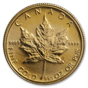 1/10 oz Gold Canadian Maple Leaf Coin BU - Random Year