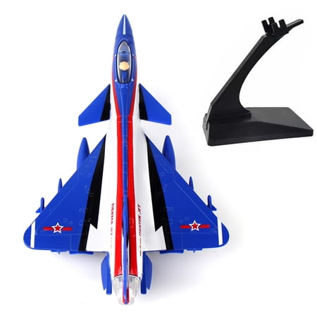 1:100 Aviation Metal Aircraft Alloy Model J-10 Alloy Fighter Aircraft Sound Light Pull Back Military Metal Model