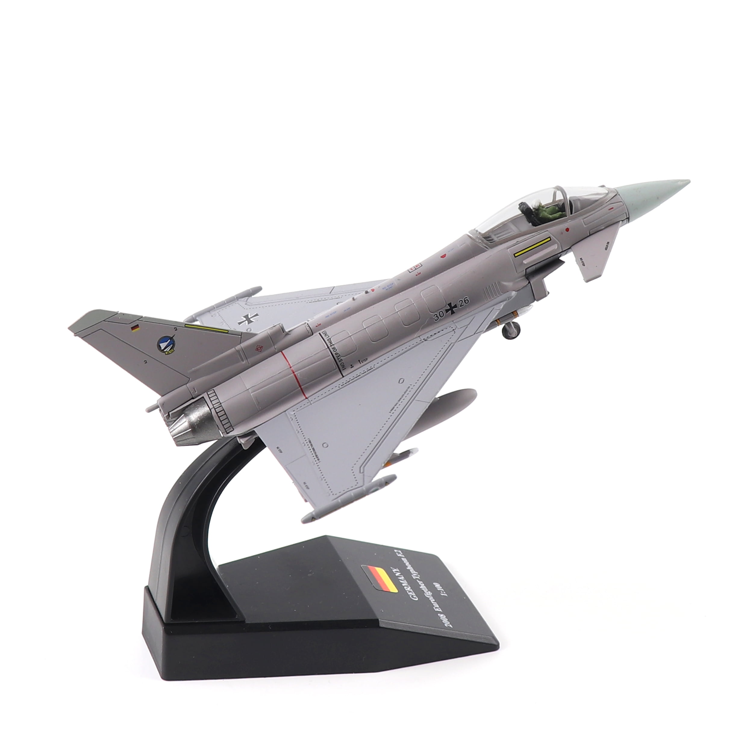 1/100 Eurofighter Typhoon EF-2000 German Jet Fighter Die-Cast Aircraft Model for Display Collection or Gift