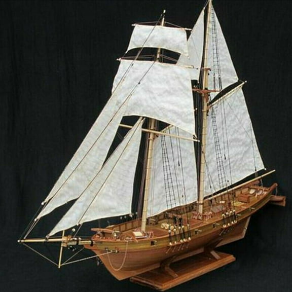 1:100 Halcon Wooden Sailing Boat Model DIY Kit Ship Assembly Decoration Gift