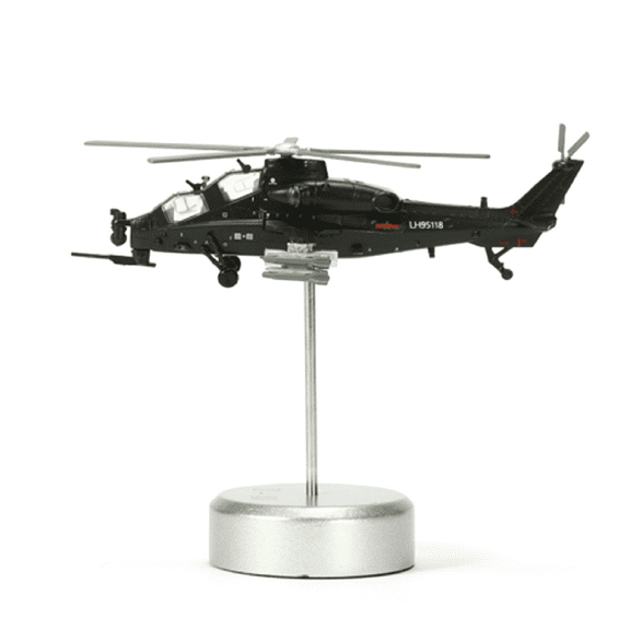 1:100 Metal Chinese Armed WZ-10 Helicopters Airplane Models Simulation Military Helicopters Models with Display Stand