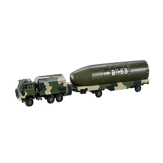 1:100 Metal Dongfeng 5B Missile Vehicle Model Simulation Collection Display Chinese Military Track
