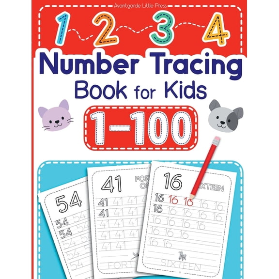 1-100 Number Tracing Book for Kids: Number Tracing Book for Kids Ages 3-5 Preschool Math Workbook. Homeschool Preschool , (Paperback)