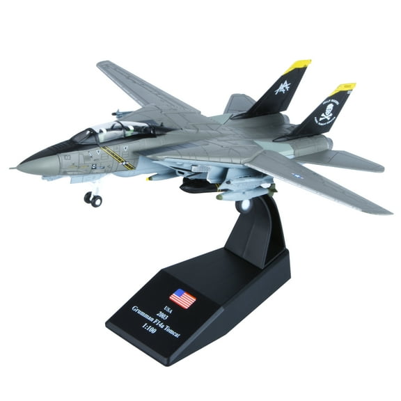1:100 US F-14 Tomcat Diecast Fighter Aircraft Model Simulation Aircraft Aviation for Collection