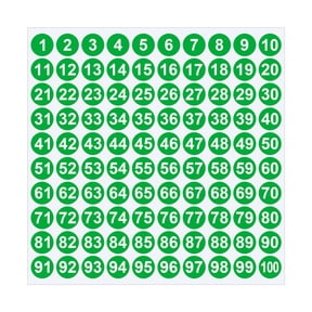 1 to 100 Vinyl Consecutive Number Stickers 1 Inch Self-Adhesive Number Labels Waterproof Inventory Stickers Decal for Indoor, Outdoor, Storage, Classification, Boxes and Lockers