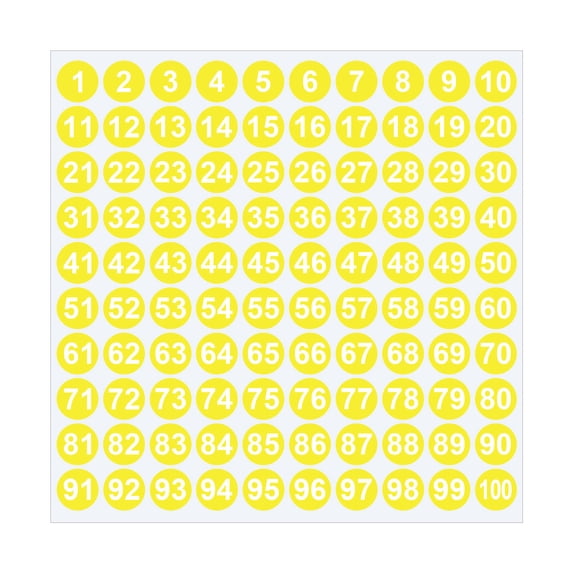 1 to 100 Vinyl Consecutive Number Stickers 1 Inch Self-Adhesive Number Labels Waterproof Inventory Stickers Decal for Indoor, Outdoor, Storage, Classification, Boxes and Lockers