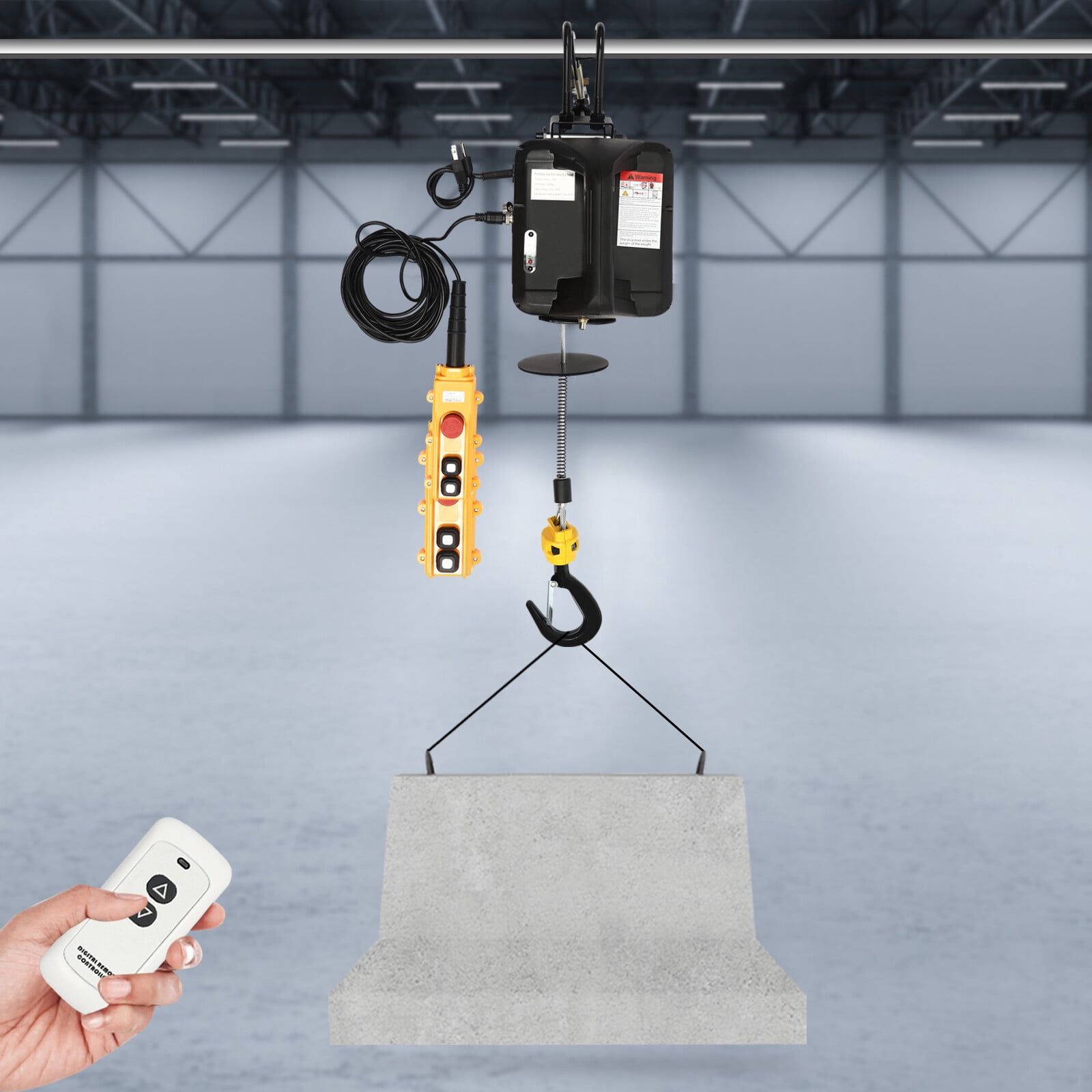 1,100 lbs Electric Hoist Pro, Electric Winch 110v, with 2 Wireless ...