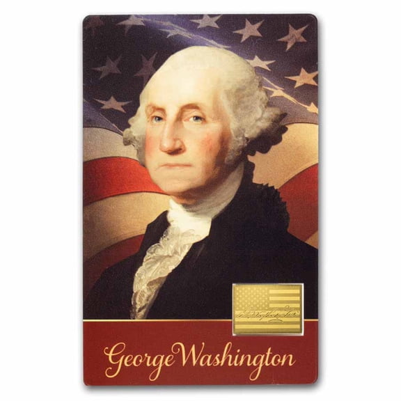 1/1000 oz Gold Bar - George Washington (Coin Card, In Assay)