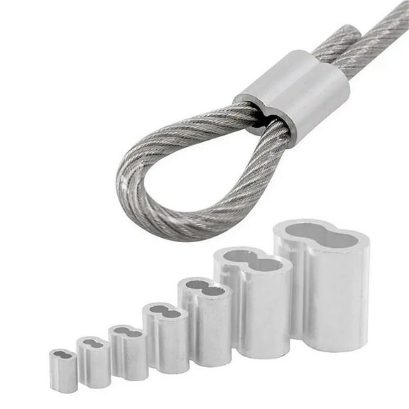 1-100Pcs Double Hole Cable Crimp Sleeve M1 To M12 Wire Ferrules 8-Shape Aluminum Cable Stopper