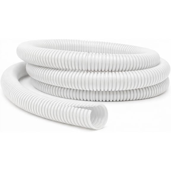 1" 100ft White Split Wire Loom Tubing - Automotive Wire Conduit Cover, Corrugated Cable Protector, Durable Polyethylene