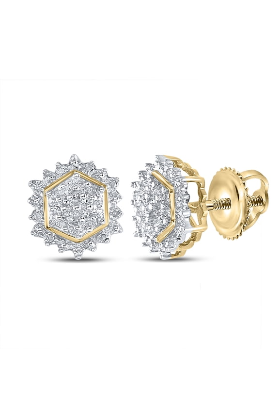 1/10CT-DIA CLUSTER EARRINGS