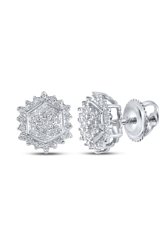 1/10CT-DIA CLUSTER EARRINGS