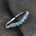 thumbnail image 1 of 1.10Ct Round Cut Lab Created Aquamarine Women's Curved Wedding Eternity Band Ring 14K White Gold Plated, 1 of 4