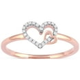 thumbnail image 1 of 1/10Ct TDW Diamond 10k Rose Gold Open Heart Dous Fashion Ring, 1 of 5