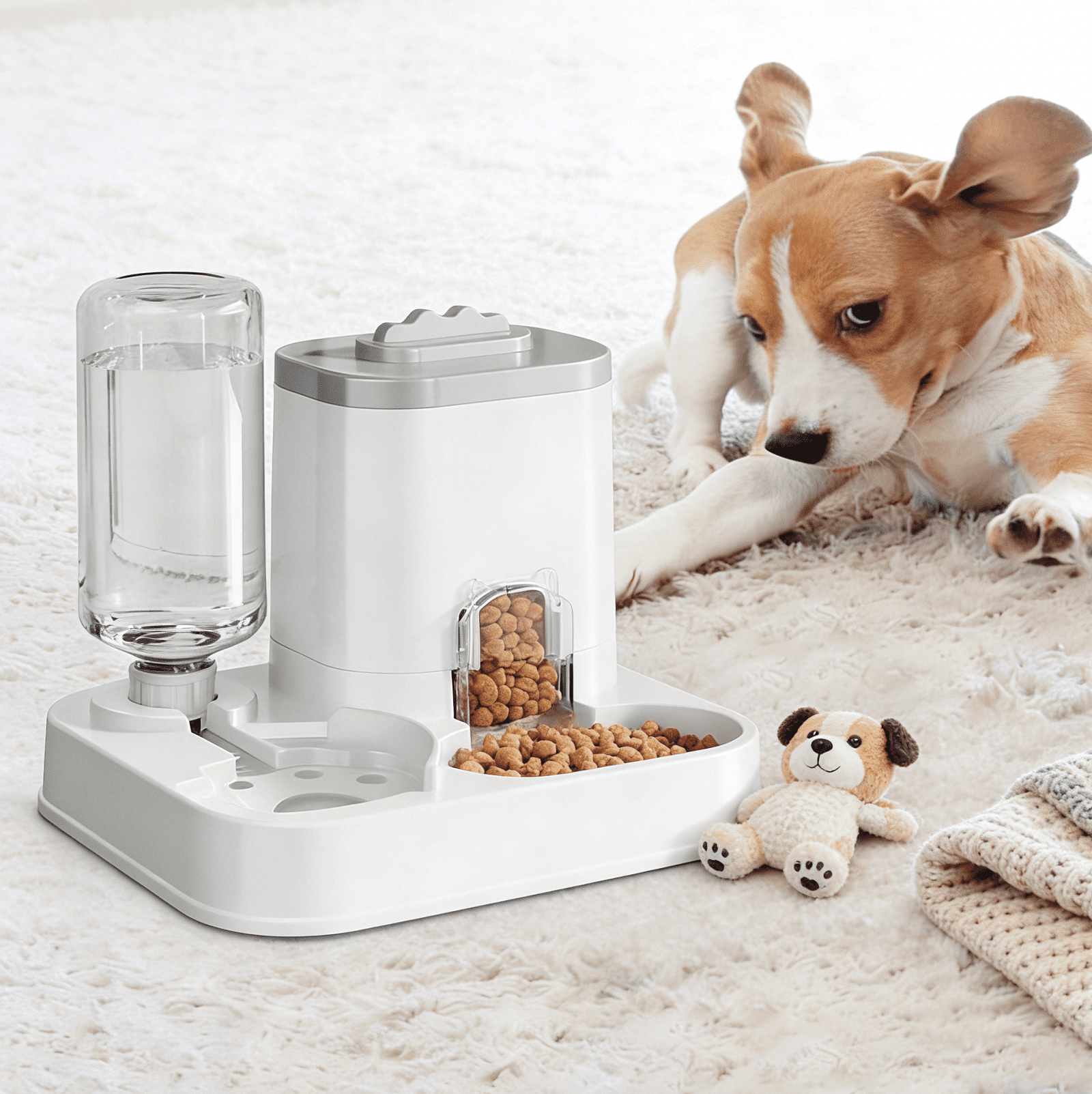 1-10L Automatic Pet Feeder & Water Dispenser - Integrated Food & Water ...