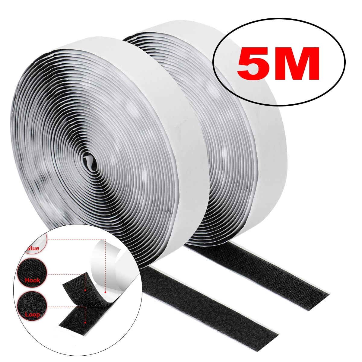 1-10M Velcros Self Adhesive Hook and Loop Tape Fastener House Diy Magic Tap Auto Double Sided Roll Strong Glue Home Strap Strips