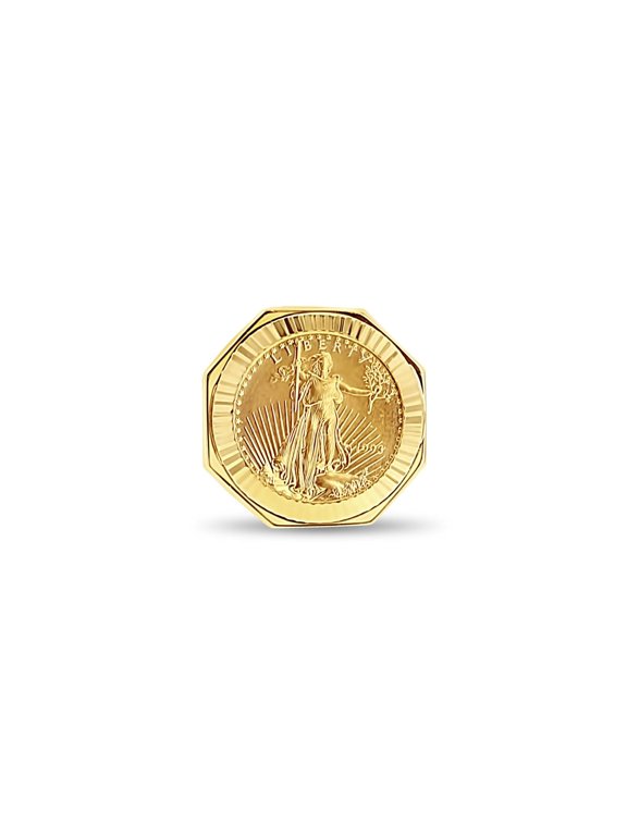 1/10OZ Liberty Coin Ring with Fluted Bezel - Size 9 - Polished