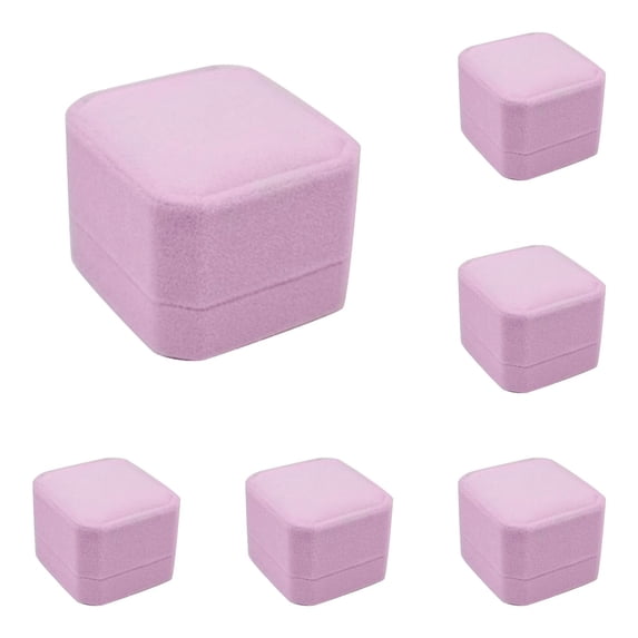 1-10PC Square Velvet Ring Display Case Jewelry Box Wedding Travel Ring Box Holder Gift Packaging Assorted Color for Earring Pendant Necklace 2x2x1.5Inch