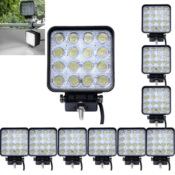 1-10Pcs 48W LED Work Light Car Truck SUV Offroad Beam Light LED Spotlight IP67