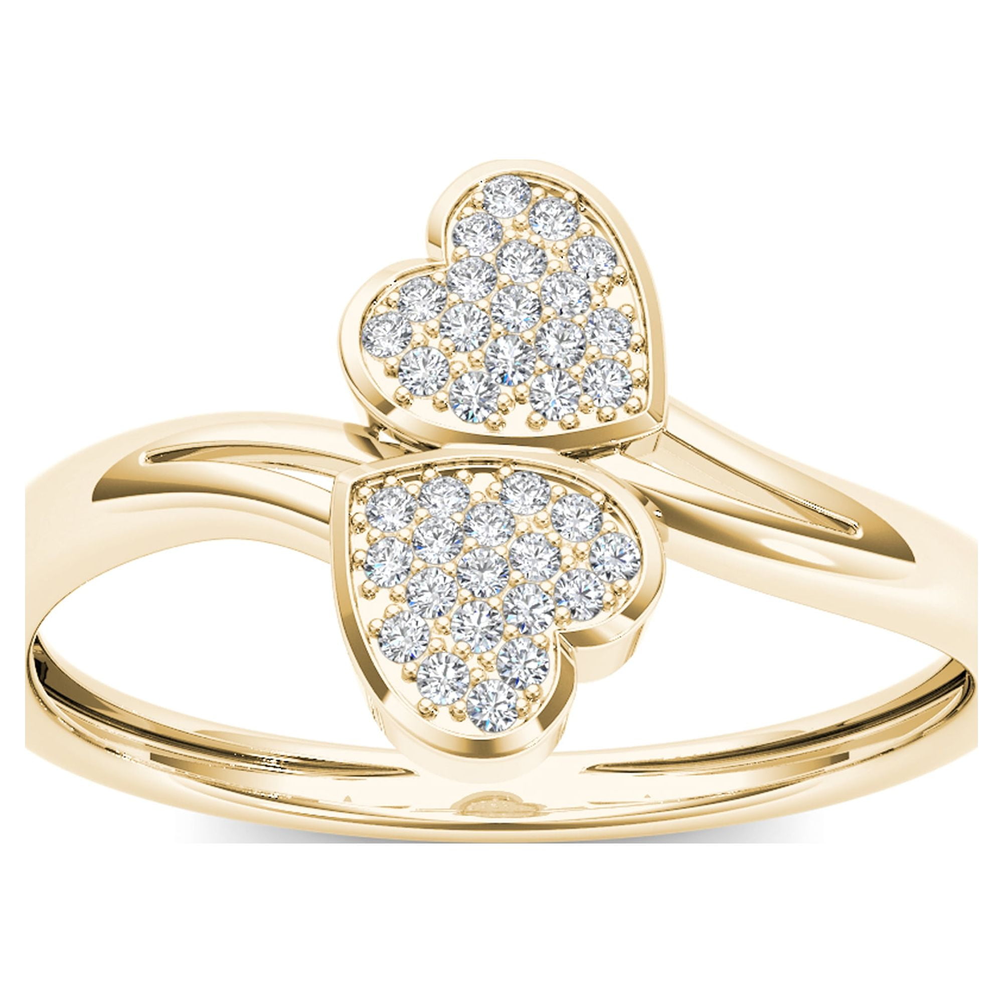 Children's 14K Yellow Gold Double Heart Size 3 Ring for Little Girls –  Loveivy.com