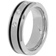 thumbnail image 1 of 1/10ctw Men's Tungsten and Black Resin 8MM Diamond Accent Wedding Band, 1 of 4