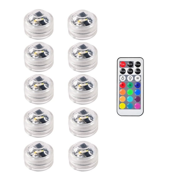 1-10pcs IP65 Waterproof Submersible LED Lights Remote Control LED Tea Mini Lights Underwater Lamp For Wedding Party Vase Decor ,Low Energy