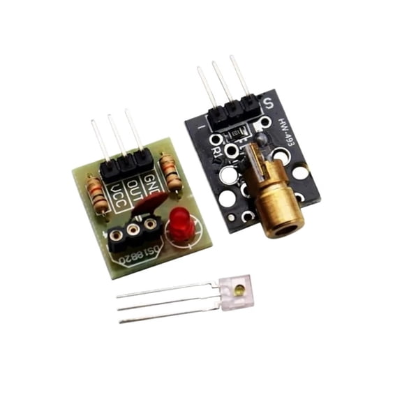 1-10pcs KY-008 650nm Laser Transmitter Module with Laser Sensor Module Non-Modulator Tube Laser Receiver Module Kit - KY008 AND REDLASER 5