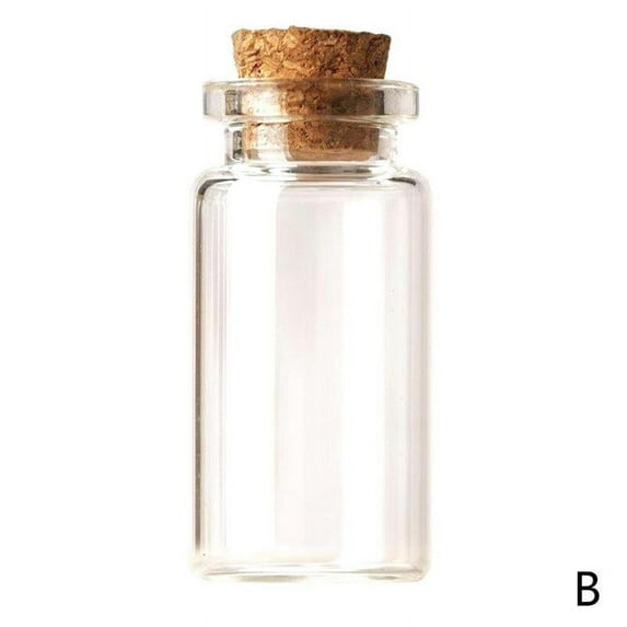 1/10pcs Mini Small Glass Bottles with Cork Stopper Tiny Vials Wish Jars <, &λ {` T2K8