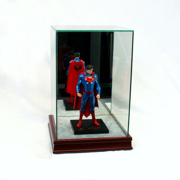 1/10th Scale Figurine Display Case - Comic Figurine - Crystal Clear Glass Protection - Cherry Moulding