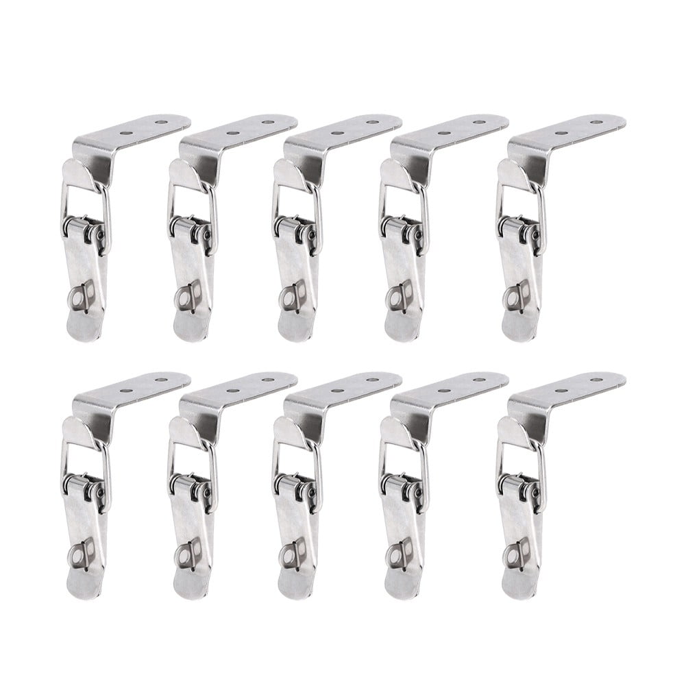 1/10x 90 Degree Duckbill Hook Lock Stainless Steel Spring Loaded Pull Latch Clip