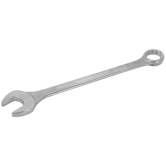 Performance Tool W378B 1-11/16 in. Combination Wrench, Drop-Forged Chrome Alloy Steel, Satin Chrome Finish, Rounded Box End