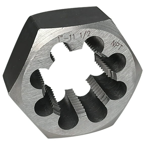 1"-11.5 NPT Hex Die, Carbon Steel Pipe Threading Die Set for Pipe Fitters, Precision Pitch, Major Diameter, High Durability, Ideal for Professional Use