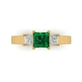 thumbnail image 1 of Three-Stone Engagement Ring for Women - 1.11ct Simulated Emerald in 14K Yellow Gold Promise Ring, 1 of 8