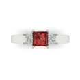 thumbnail image 1 of Three-Stone Engagement Ring for Women - 1.11ct Natural Garnet in 14K White Gold Promise Ring, 1 of 6