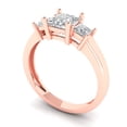 thumbnail image 1 of 1.11 ct Brilliant Princess Cut Moissanite 14k Rose Gold Three-Stone Bridal Wedding Engagement Promise Anniversary Ring for Women size 6, 1 of 7