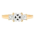 thumbnail image 1 of 1.11 ct Princess Cut Genuine Cultured Diamond SI1-SI2 J-K 18K Yellow Gold Three-Stone Promise Wedding Statement Engagement Designer Ring size 8, 1 of 6