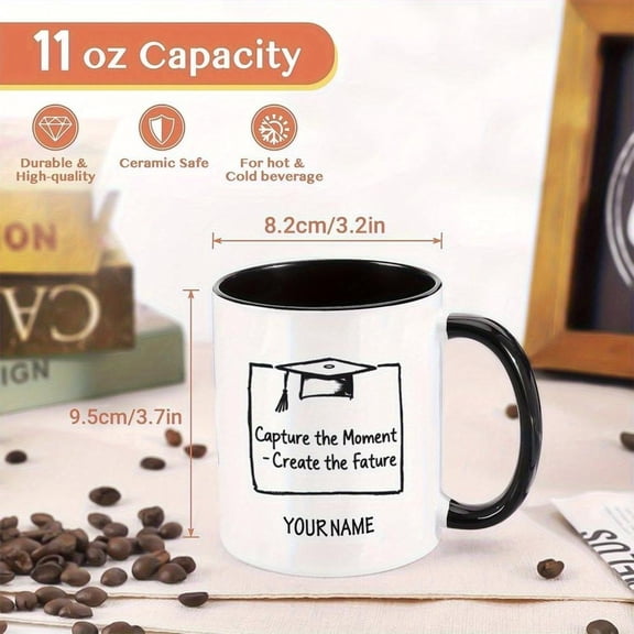 1 11 ounce Grade A Ceramic Mug Customizable with Name Graduation Featuring Pack Up Let s Go Quote Dishwasher Safe Coffee Cup Classmates and Friends Celebrating Graduates